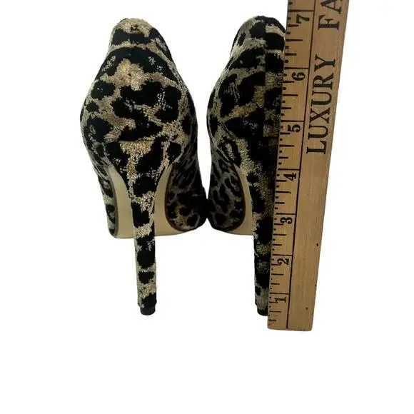 Francensco Russo Pumps Woman 11 Velvet Leopard Print Stiletto Heels Italy Made - Picture 4 of 16